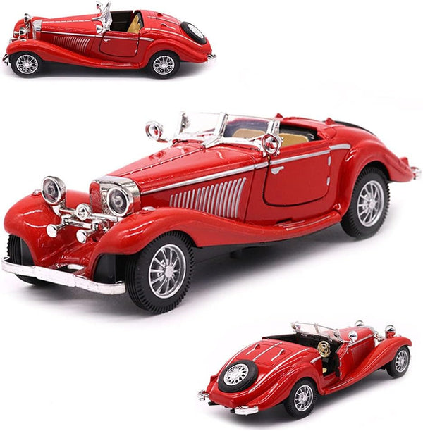 1:28 Scale Diecast Metal Antique Classic Model Cars, Collectible Toy Gifts in Red, Length 6.5in/16.8cm