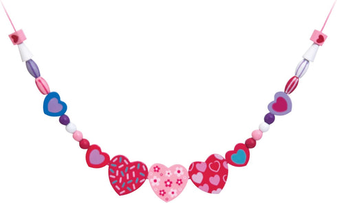 Melissa & Doug Created by Me! Heart Beads Wooden Bead Kit, 120+ Beads and 5 Cords