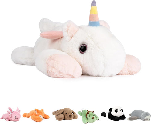 NiuniuDaddy 20" Unicorn Weighted Stuffed Animal Plush Toy, Large Pillowfort Body Pillow for Kids and Adults
