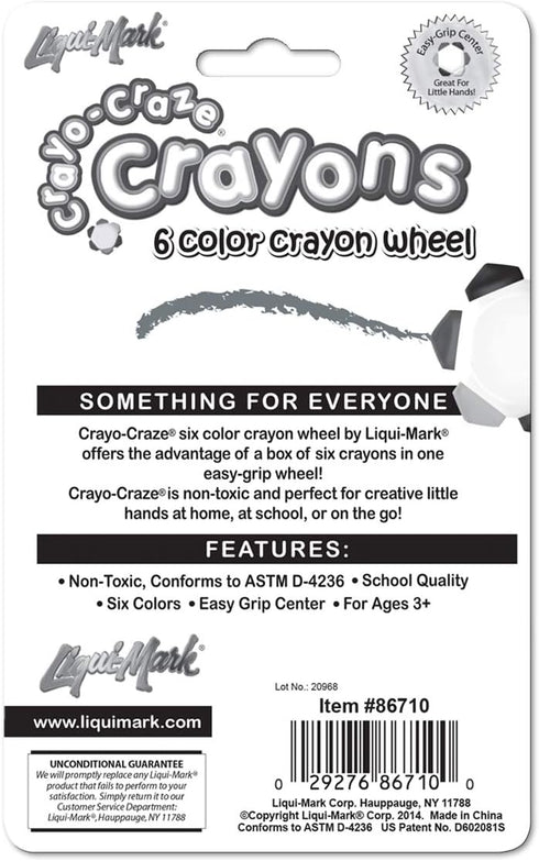 6-Color Vibrant Crayon Wheel for Creative Fun