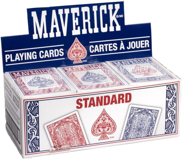 Maverick Playing Cards - Standard Index, Red and Blue - 12 Pack