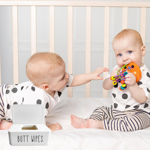 7.28" 4.80" 2.75" Butt Wipes Dispenser L * W * H, Bathroom Flushable Baby Wipes Container Holder Nursery