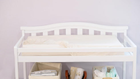 Naturepedic Organic Contoured Changing Pad Cover - Easy to Clean, Lightweight & Portable, 16" x 31"