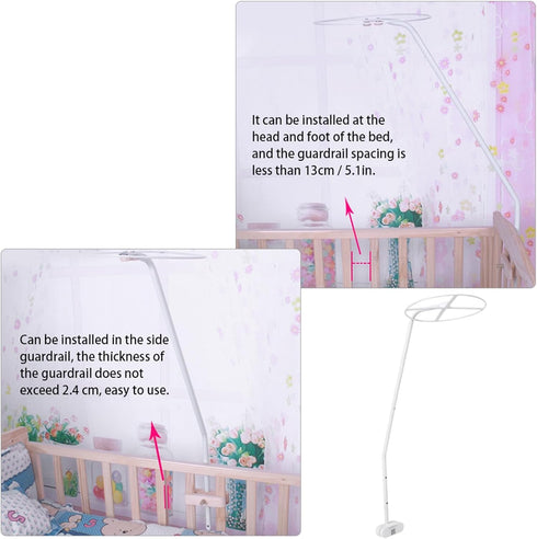 Set, Crib Canopy Holder Net Stand Holder Clip On Crib Canopy Rack, Lightweight, Easy Installation, Meets Your Needs