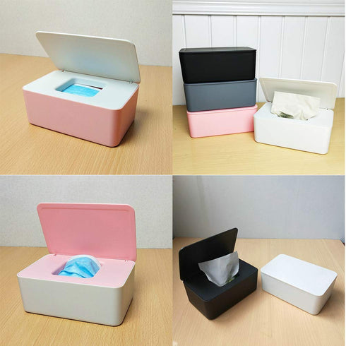 Onebycitess Baby Wipes Dispenser, Baby Wipes Case Holder Keeps Diaper Wipes Fresh Non-Slip Wipe Container Three-Layer