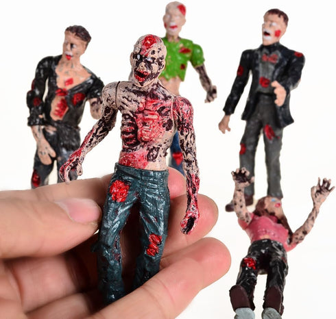 Package 4 Inches Pack 6 BOHS Zombie Action Figures Gift - Scary Toys for Boys and Girls -