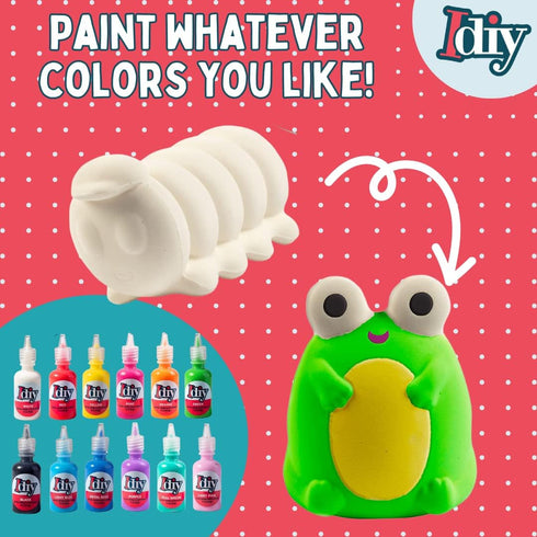 Idiy (46")8 12 Jumbo Squishy Toys Craft Kit for Kids-Paint Your Own Slow Rising Squishies Garden Critters w Fabric