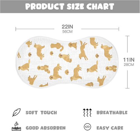 2 Pack vvfelixl Muslin Burp Cloths Golden Retriever Dogs Baby Washcloths for Baby Girl Boys
