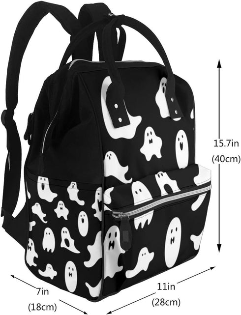 OUSIKA Backpack Daypacks Halloween Goth Print Diaper Bag Multifunction Laptop Travel Large Nappy Bag, Black, One Size