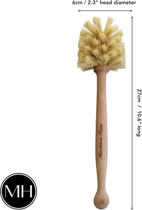 Murchison-Hume Natural Bottle Brush - Eco-Friendly & Biodegradable Bottle Brush with Beechwood Handle and Sisal