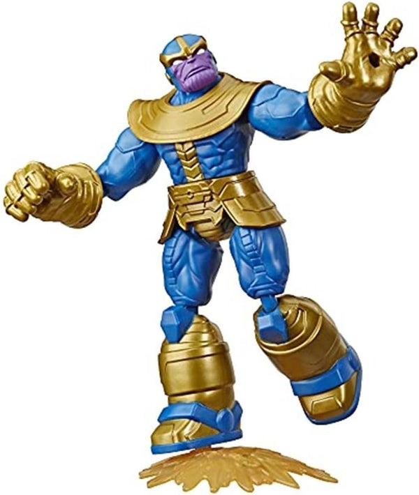 Avengers Marvel Bend and Flex Action Figure Toy, 6-Inch Flexible Thanos Figure, Includes Blast Accessory, for Kids Ages