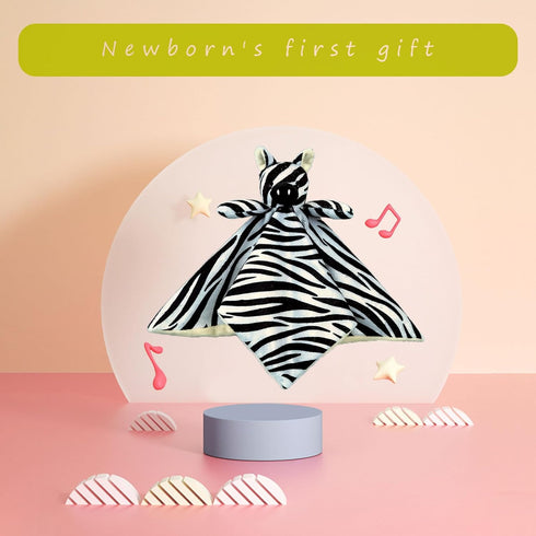 Baby Zebra Soft Stuffed Animal Security Blanket, Plush Lovey Blanket, Cuddly Newborn Snuggle Blankie for Boys Girls,