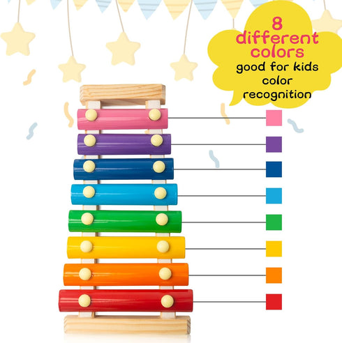 MCPINKY Xylophone for Kids, Educational Musical Toy with Child Safe Mallets for Toddlers 1-3