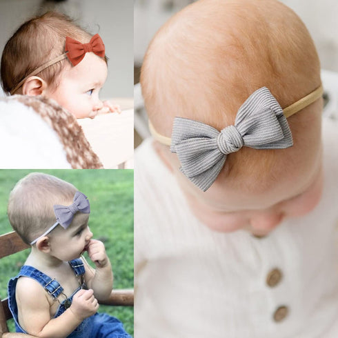 Baby Girl Headbands and Bows, Newborn Infant Toddler Nylon Elastic Hair Accessories