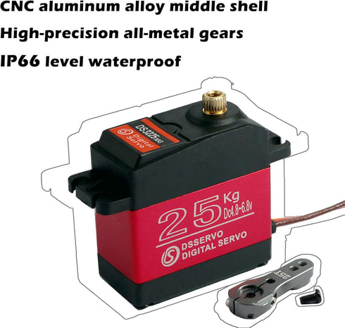 DS3225 Update Servo, DS3225MG 25Kg RC Digital Servo, Full Metal Gear with 25T Servo Horn Arm, PWM Control 270 Degree