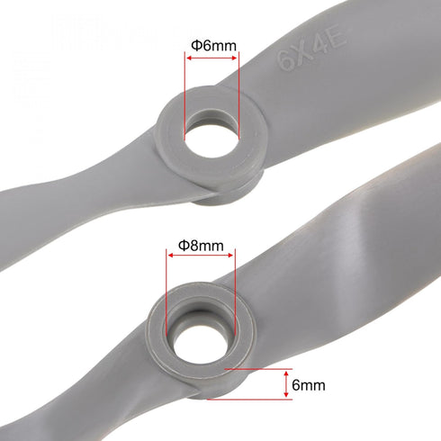 6x4 Inch 2-Vane 3Pcs uxcell RC Propellers CW for Airplane Nylon Gray with Adapter Rings