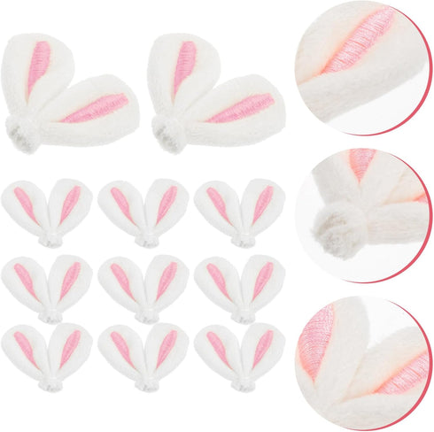 IMIKEYA Easter Bunny Ear Ornaments, 20pcs Rabbit Ear Hair Clip Accessories for DIY Craft Hair Jewelry Making