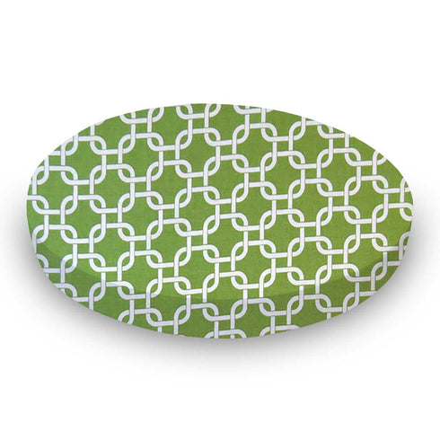 SHEETWORLD.COM SheetWorld Fitted 100% Cotton Percale Oval Crib Sheet, Fits Stokke Sleepi 26