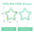 Jimibaby Silicone Star Teether, The First Teething Toy for Baby Boys and Girls, 100% BPA Free, Freezer Safe (Mint Star)