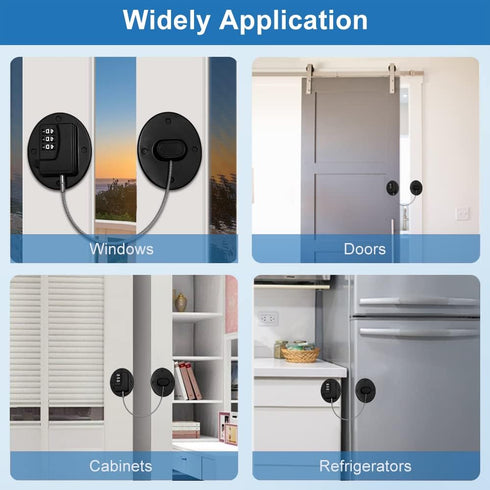 AOSITE Refrigerator Lock, Combination Black Combo Locks for Adults, 2 Pcs Child Safe