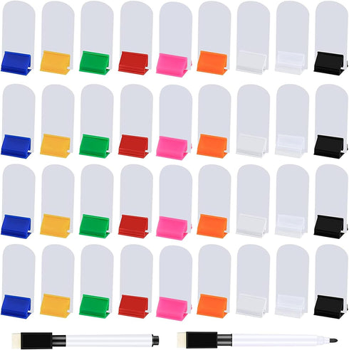 Meetory 112 Pcs Blank Game Board Markers and Game Card Stands with Black Marker Pens for DIY Board Game Party Favor