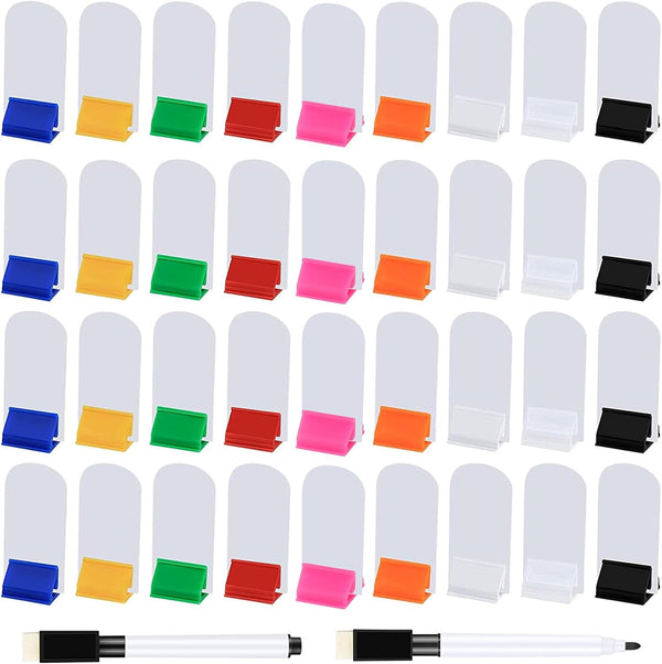 Meetory 112 Pcs Blank Game Board Markers and Game Card Stands with Black Marker Pens for DIY Board Game Party Favor