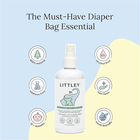8oz Littley Pacifier&Teether Cleaner | AlcoholFree HOCl Spray for Baby Pacifiers, Teethers, Bottles&HighTouch Toys |