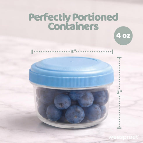 12 Set 4oz WEESPROUT Leakproof Baby Food Storage | Container | BPA Free Small Plastic Containers with Lids | Lock