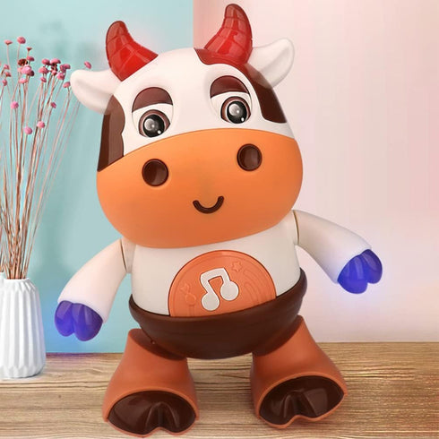 3 1+, 3+ Electric Dancing Cow Light up Musical Cow Plastic Dancing Toys Baby Animal Sounds Toys Toddler Sensory