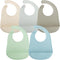 PandaEar 5 Pack Waterproof Silicone Baby Bibs| Super Thin Light Weight Feeding