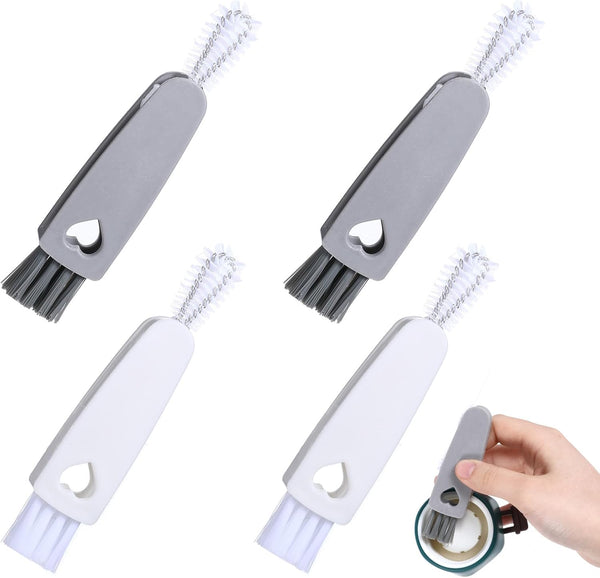 Apausvcm 4Pcs 3 in 1 Cup Lid Cleaning Brush, Crevice Cleaning Brush Set