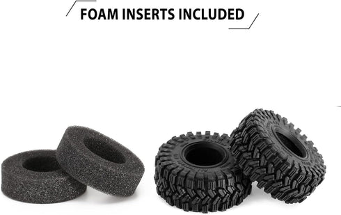 INJORA 1.0 Tires - 58 * 24mm All Terrain Super King Trekker Soft Sticky Tires for TRX4M 1/18 1/24 RC Crawler