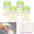 4-Pack 6oz Matyz Glass Breastmilk Storage Bottles, (Green, Each), Wide Mouth Food-Grade Borosilicate, Leakproof
