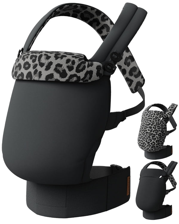 Tivellary Reversible Baby Carrier Black Solid & Leopard Print; Lightweight & Breathable