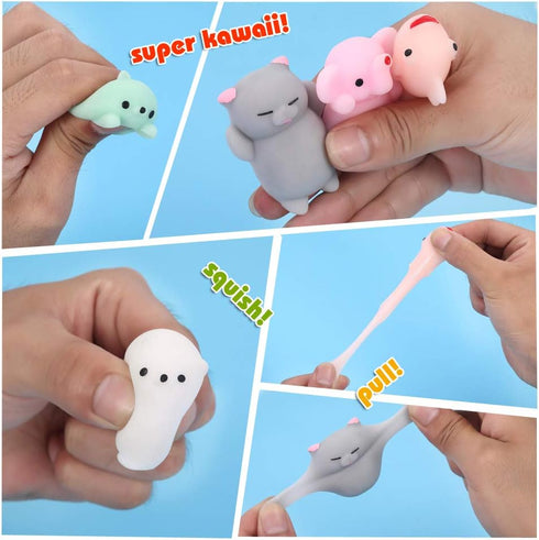 24pcs KINGYAO Squishies Squishy Toy Party Favors for Kids Mochi Squishy Toy moji Kids Mini Kawaii squishies Mochi