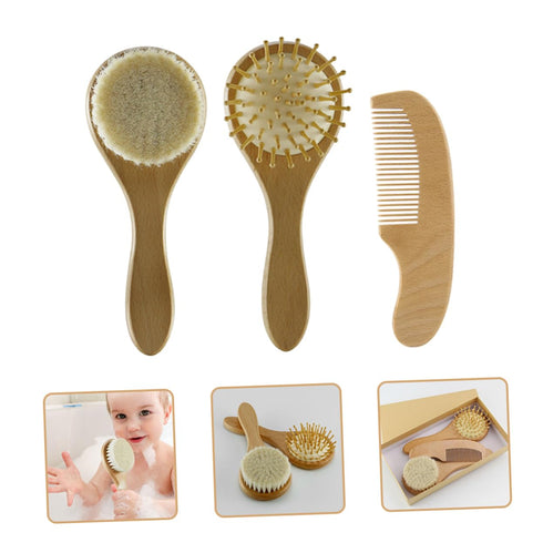 Set Totority Baby Hair Brush Woolen Brush for Toddlers Newborn Care Kit Easy to Use