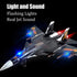 Pull Back Alloy Toy Airplane Model with Lights & Sound - Black