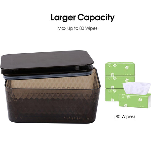 2 Pack Baby Wipes Dispenser Wipe Holder - Larger Capacity Wet Wipe Dispenser Box Wipes Container for Bathroom Keep