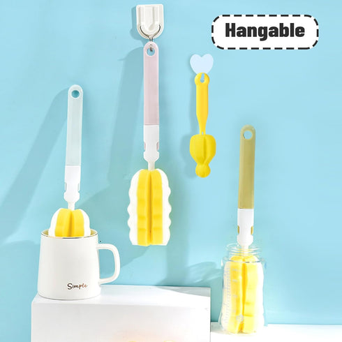 4PCS Bottle Brush + 4 PCS Nipple Brush Set, Baby Bottle Brushes and Cleaner for Milk Bottles and Cups