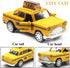 New York City Taxi Cab Toy, Yellow Cab Diecast Model with Pullback Action for Toddler Age 3+ (Pack of 2)