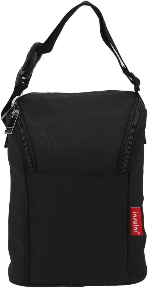 Portable Waterproof Baby Bottle Cooler Bag - Black Thermal Tote for Outdoor Use