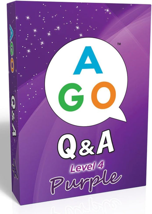 ESL Card Game for Learning English: AGO Q&A Purple (Level 4)