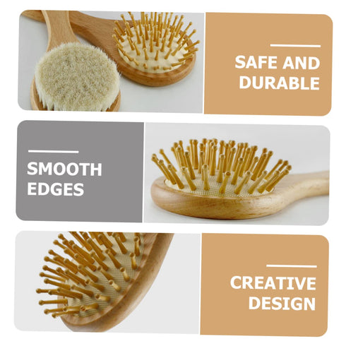 Set Set Toddmomy Wooden Hair Brush Comb Brush for Girls Boys Boy Girl Newborn Hair Care