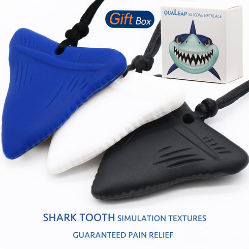 Xtra Tough (XT) Shark Tooth Chew Necklace for Kids - Chewing Teether Necklace for Autism Sensory