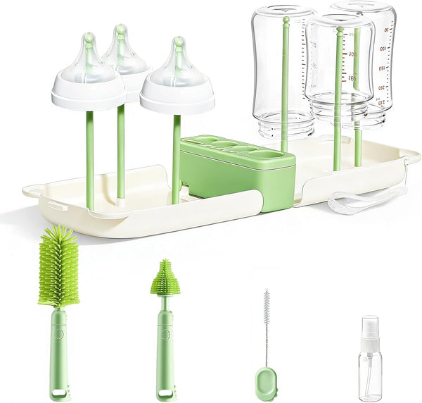 Lijroavy Travel Baby Bottle Cleaner Kit7-in-1 Baby Bottle Brush Set for Travel and