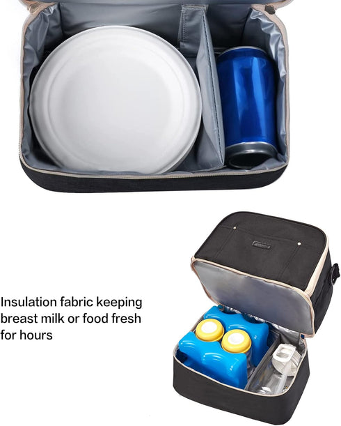 Breast Pump Bag Cooler Compartment for Breast Pump - Cooler and Moistureproof Bag Double Layer for Mother Breast Milk
