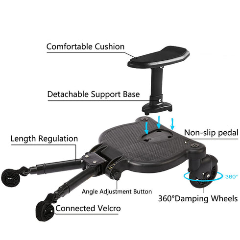 Leefngsun 55lbs Universal Stroller Board Buggy Board with Detachable Seat, Stroller Glider Board Suitable for Most