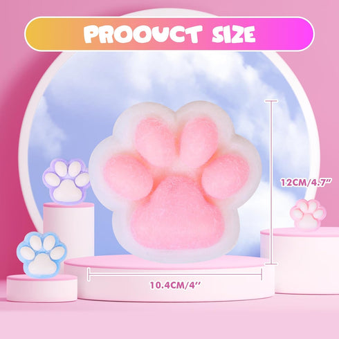 JIACAI 1pcs Toy,5 Inches Pinch White Squishy Cat Paw Squishy Big FuFu cat Squeeze Paw,Cute Soft Squeeze Fidget Toys