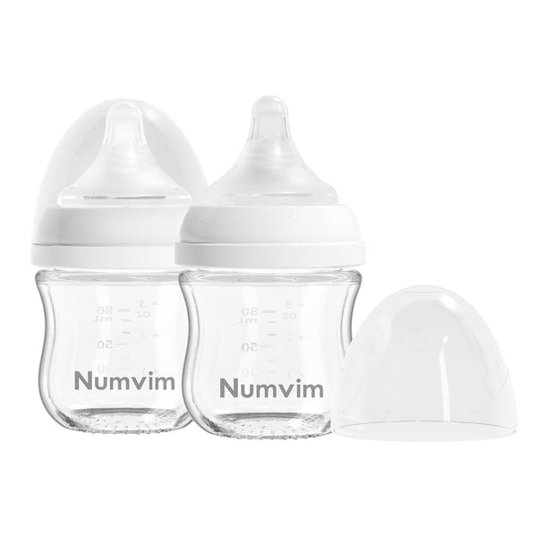 Glass Nurturing Baby Bottles Gentle & Extra Slow Flow, Newborn Breastfeeding Bottle
