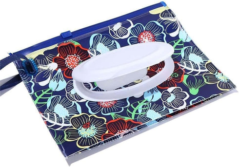 Tangseajiao 2 Pcs Protable Reusable Wipes Pouch, Travel Wipes Case, Baby Wipes Case, With Zipper and Oval Opening